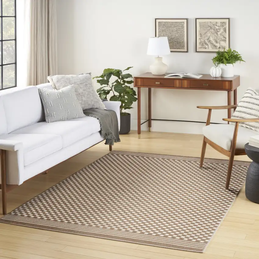 Brown Geometric Area Rug Photo 3
