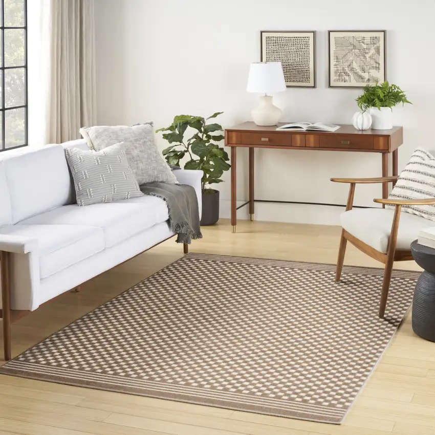 Brown Geometric Area Rug Photo 9