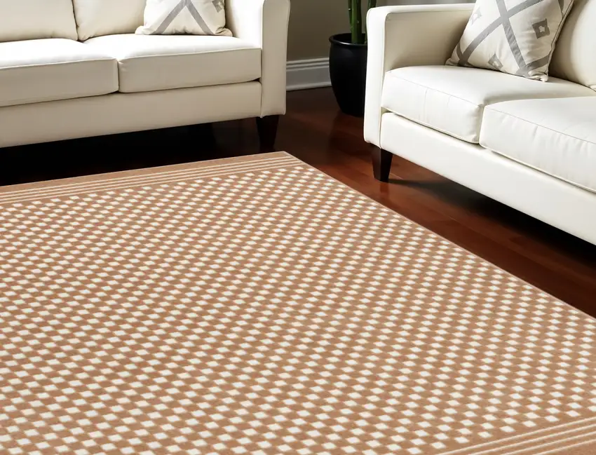 Brown Geometric Area Rug Photo 1