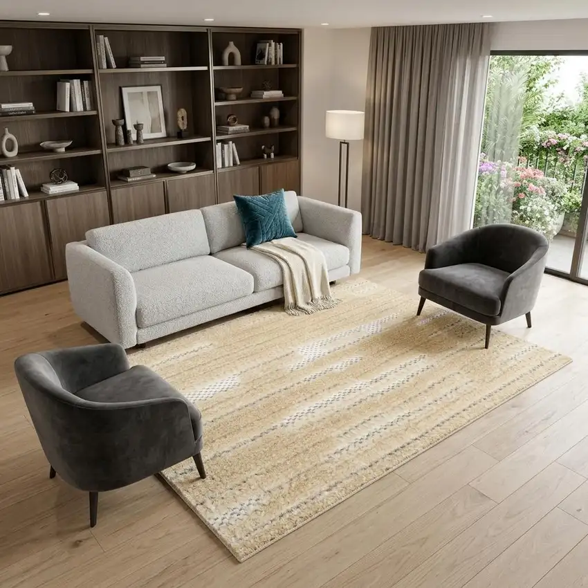 Brown Geometric Area Rug Photo 1