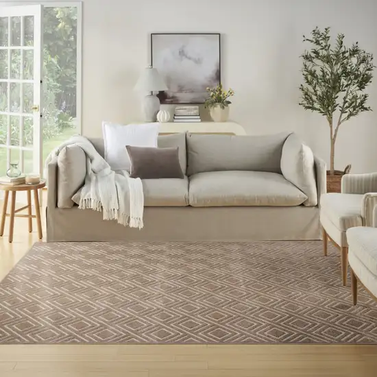 Brown Geometric Area Rug Photo 3