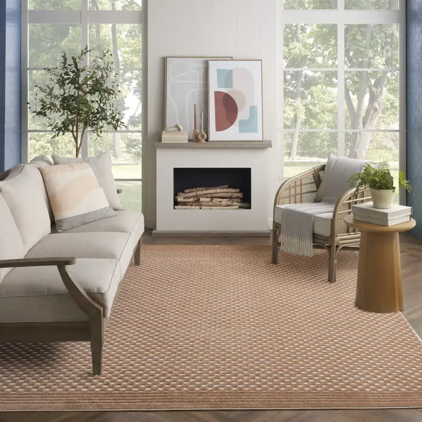 Brown Geometric Area Rug Photo 4