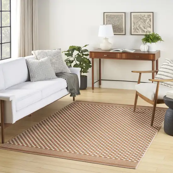 Brown Geometric Area Rug Photo 3