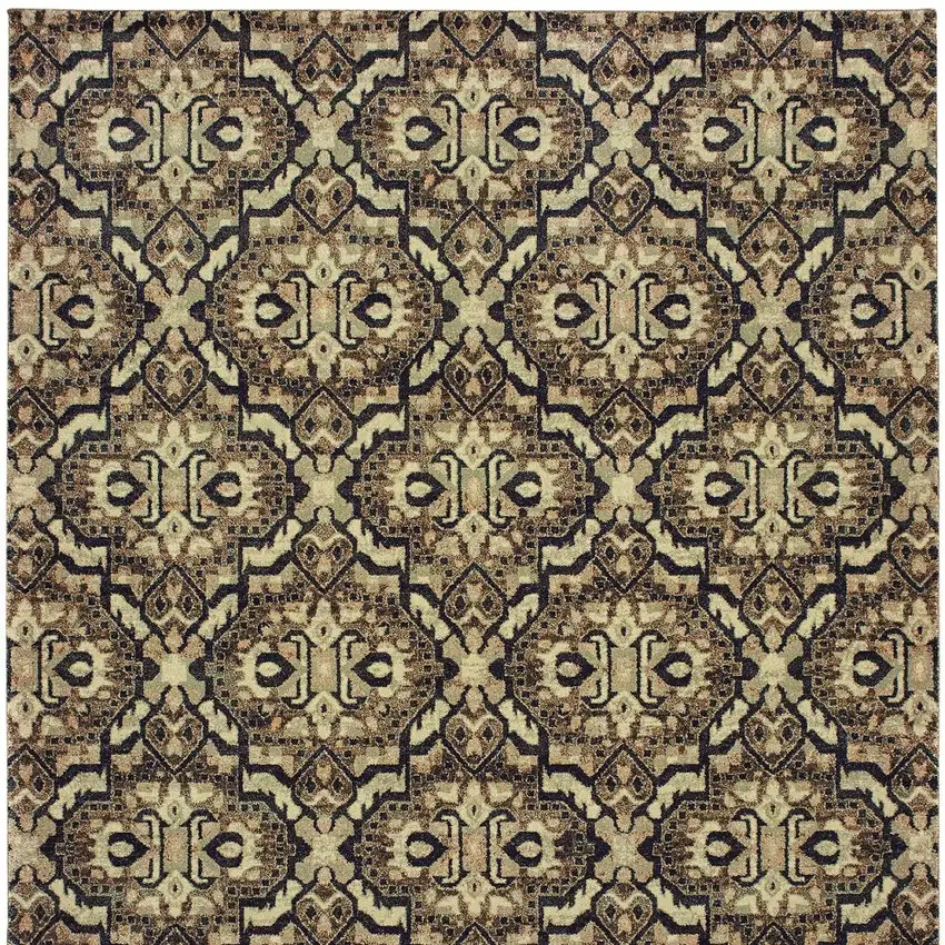 Brown Geometric Area Rug Photo 4