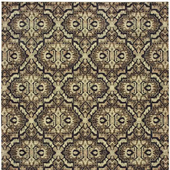 Brown Geometric Area Rug Photo 4