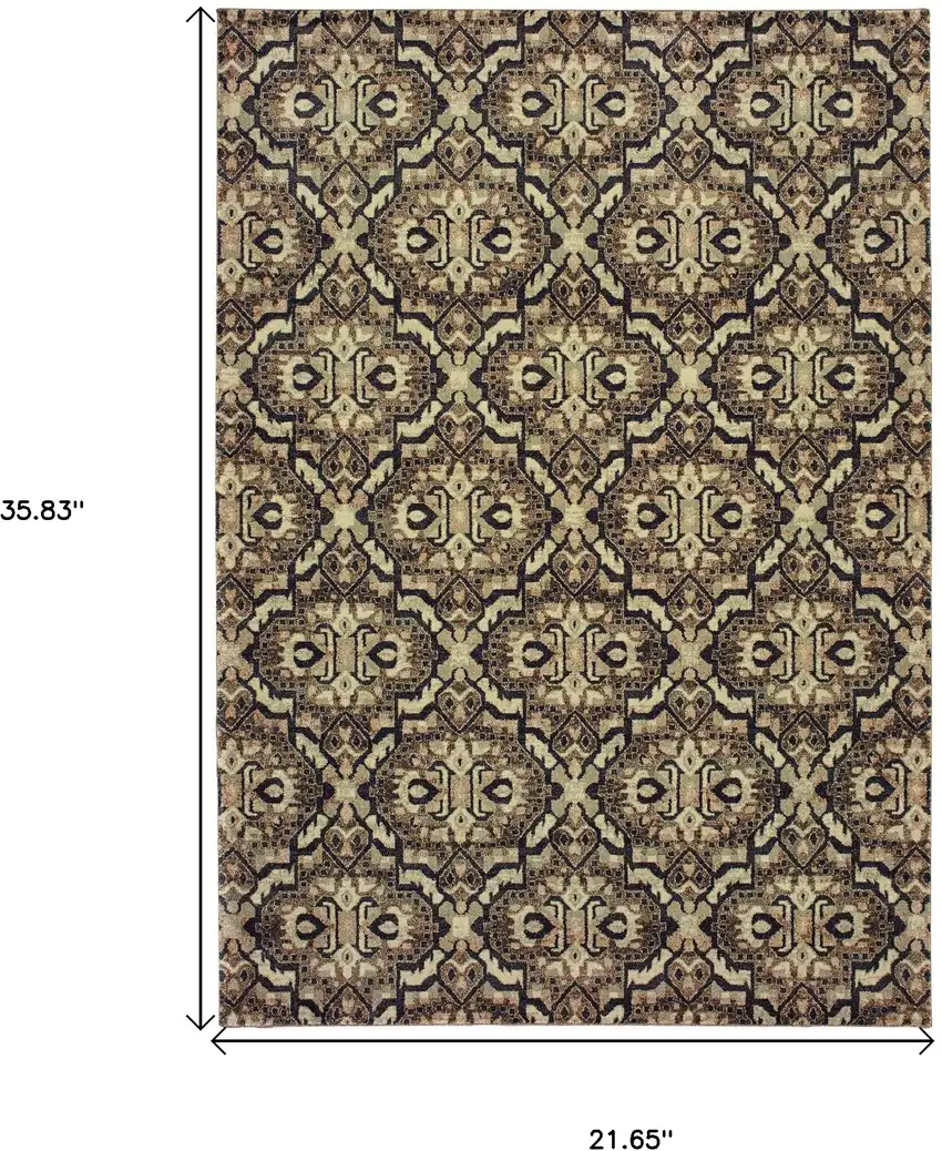 Brown Geometric Area Rug Photo 3