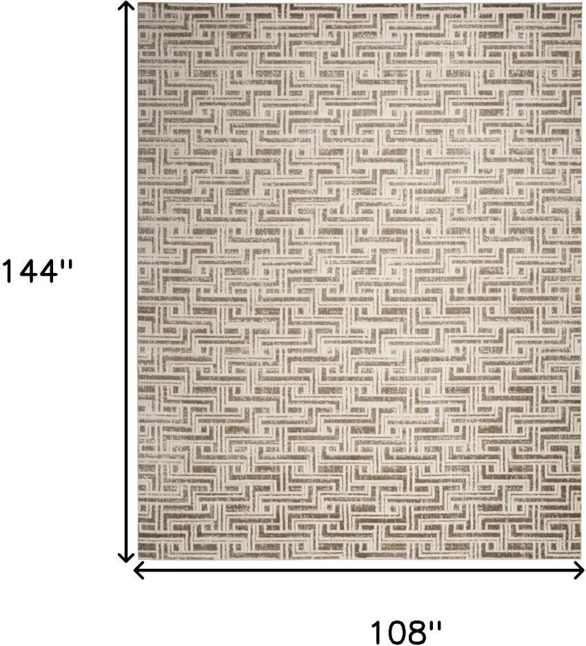 Brown Geometric Distressed Area Rug Photo 9