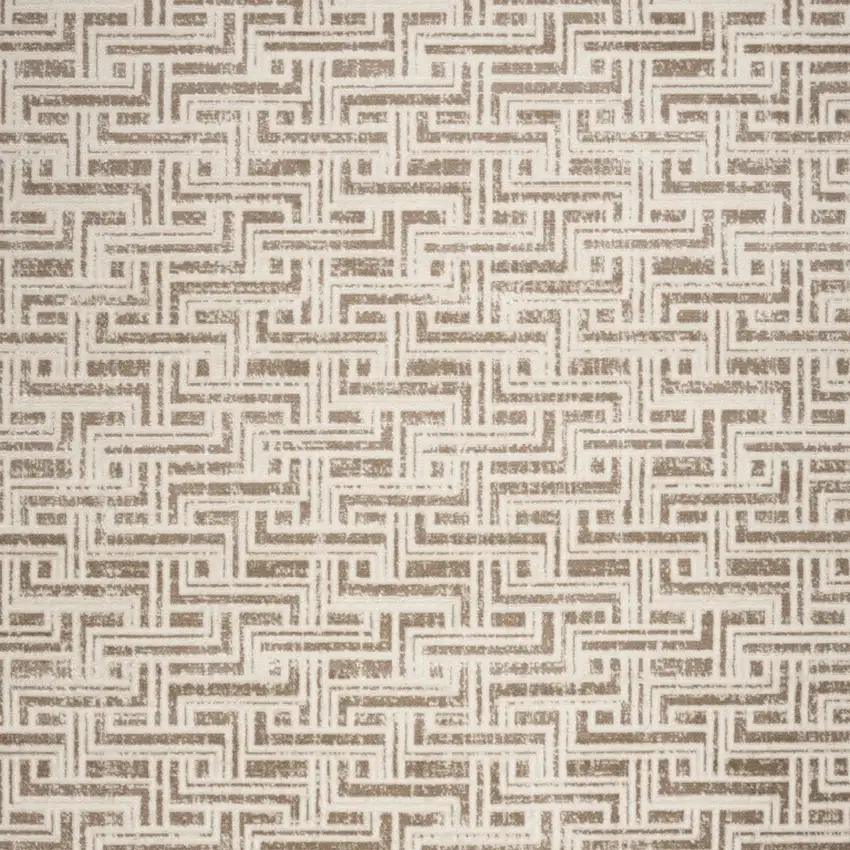 Brown Geometric Distressed Area Rug Photo 5