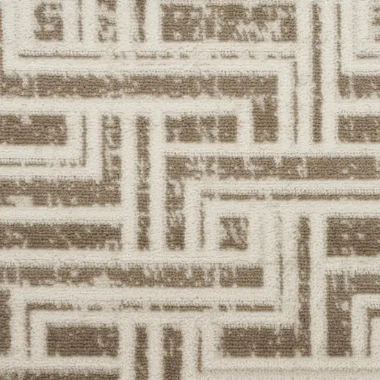 Ivory And Brown Geometric Area Rug Photo 1