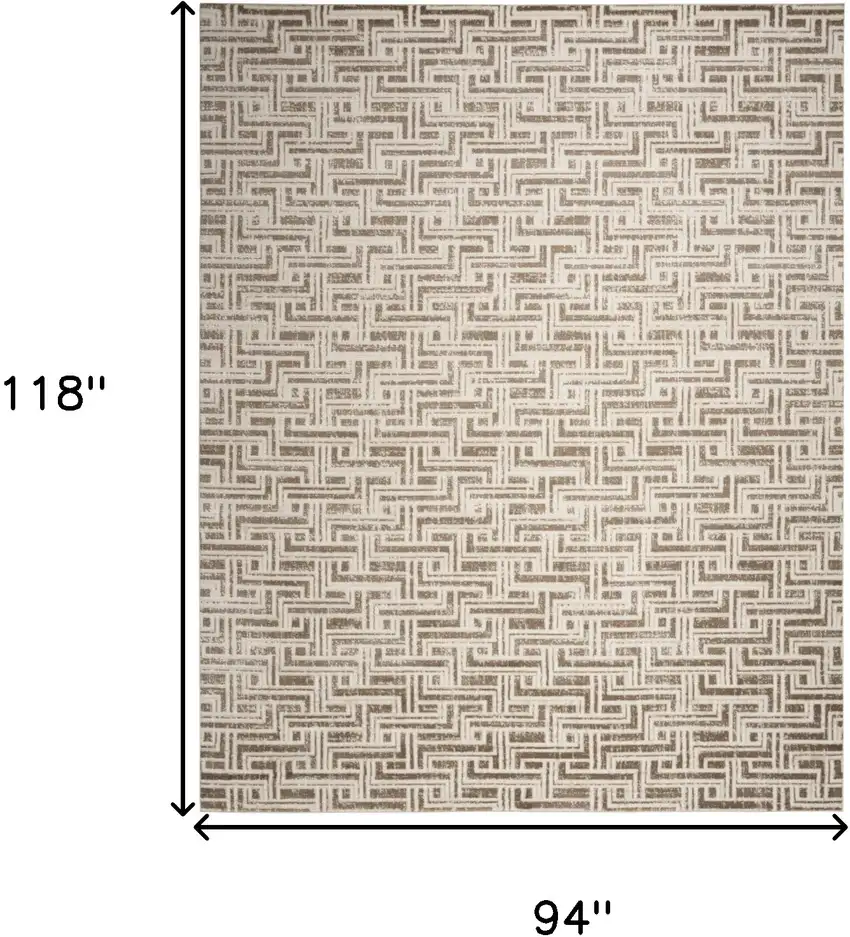 Brown Geometric Distressed Area Rug Photo 8