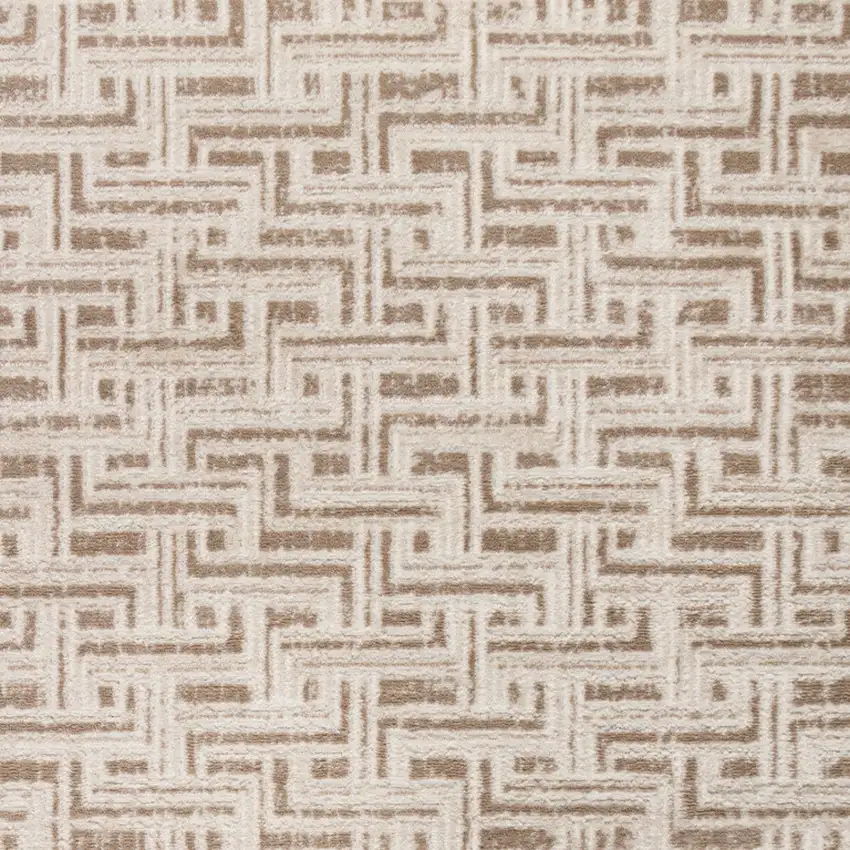 Brown Geometric Distressed Area Rug Photo 5