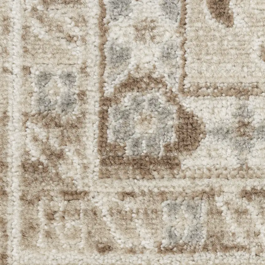 Brown Geometric Distressed Area Rug Photo 4