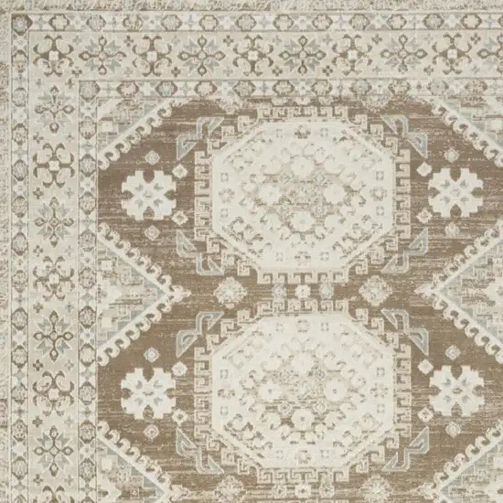 Brown Geometric Distressed Area Rug Photo 7
