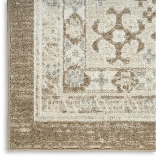 Brown Geometric Distressed Area Rug Photo 9