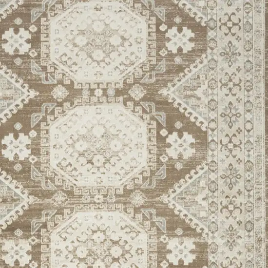 Brown Geometric Distressed Area Rug Photo 3