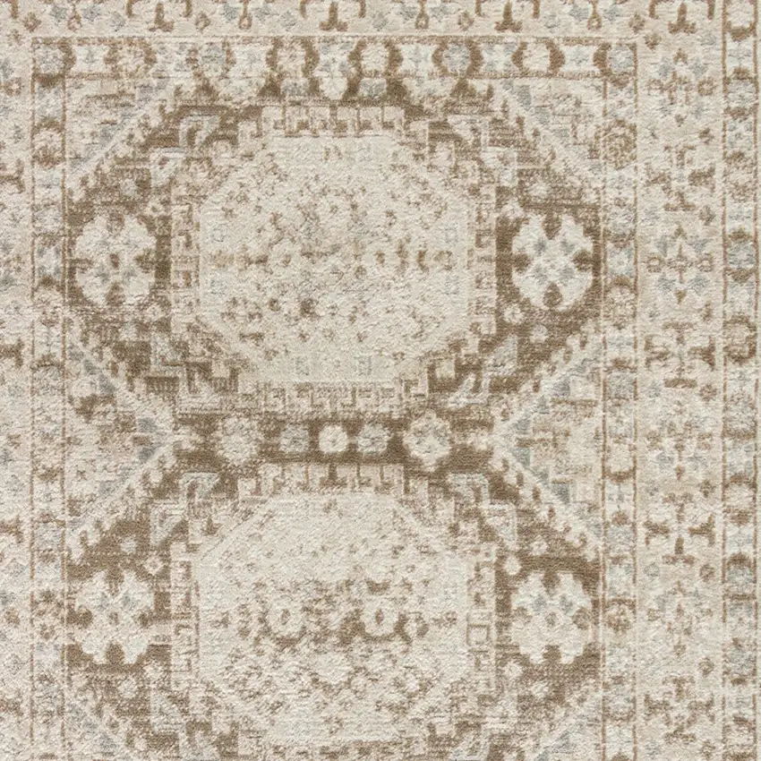 Brown Geometric Distressed Area Rug Photo 6