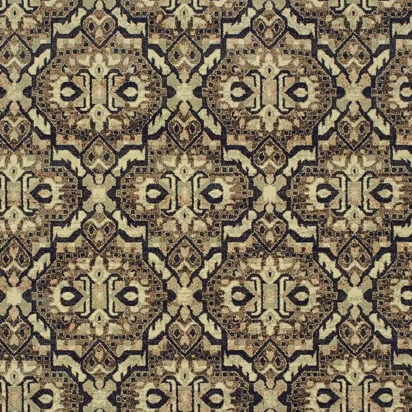 Brown Geometric Distressed Area Rug Photo 6