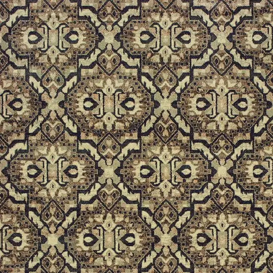 Brown Geometric Distressed Area Rug Photo 6