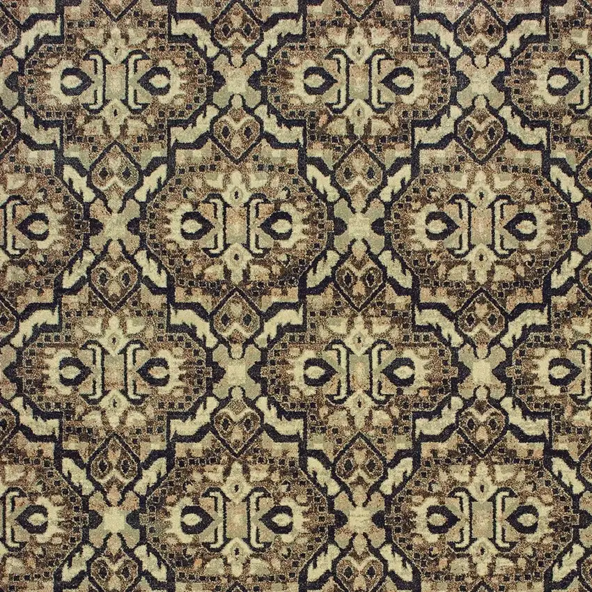 Brown Geometric Distressed Area Rug Photo 6