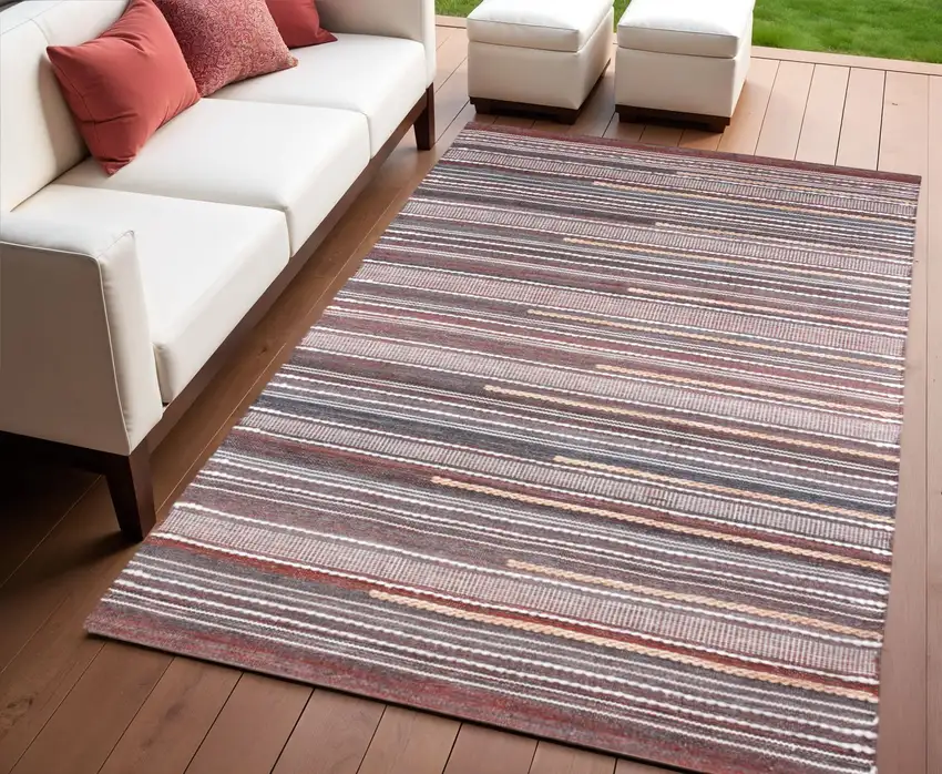 Brown Geometric Hand Woven Area Rug Photo 1