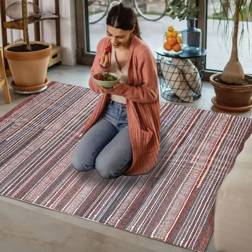 Brown Geometric Hand Woven Area Rug Photo 6