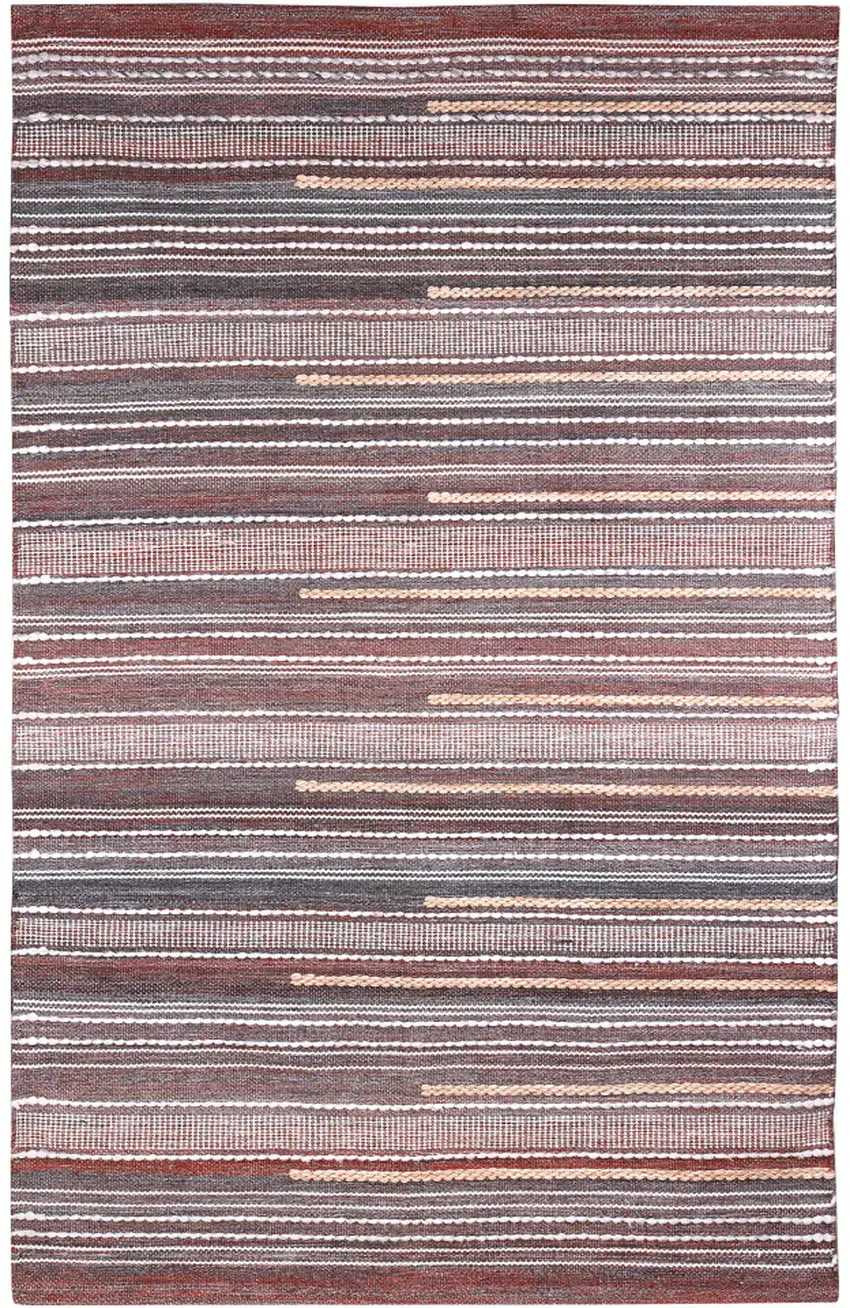 Brown Geometric Handmade Indoor Outdoor Area Rug Photo 2