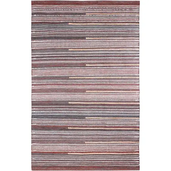 Brown Geometric Handmade Indoor Outdoor Area Rug Photo 2