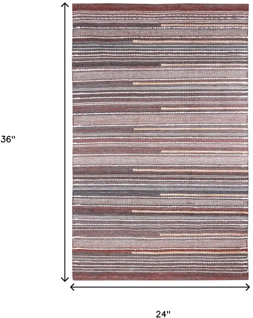 Brown Geometric Handmade Indoor Outdoor Area Rug Photo 3