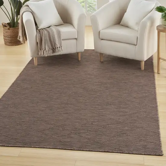 Brown Geometric Power Loom Non Skid Area Rug Photo 3