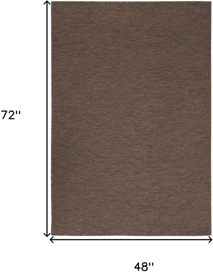 Brown Geometric Power Loom Non Skid Area Rug Photo 7