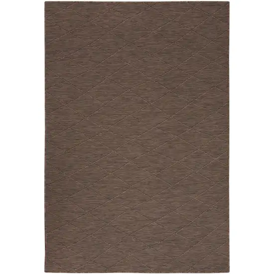 Brown Geometric Power Loom Non Skid Area Rug Photo 1