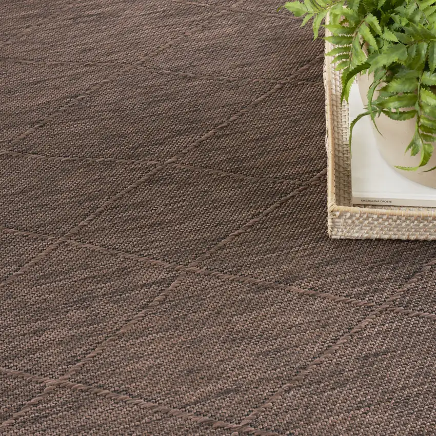 Brown Geometric Power Loom Non Skid Area Rug Photo 5