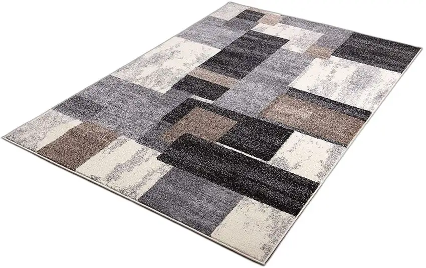 Brown Geometric Power Loom Stain Resistant Area Rug Photo 1