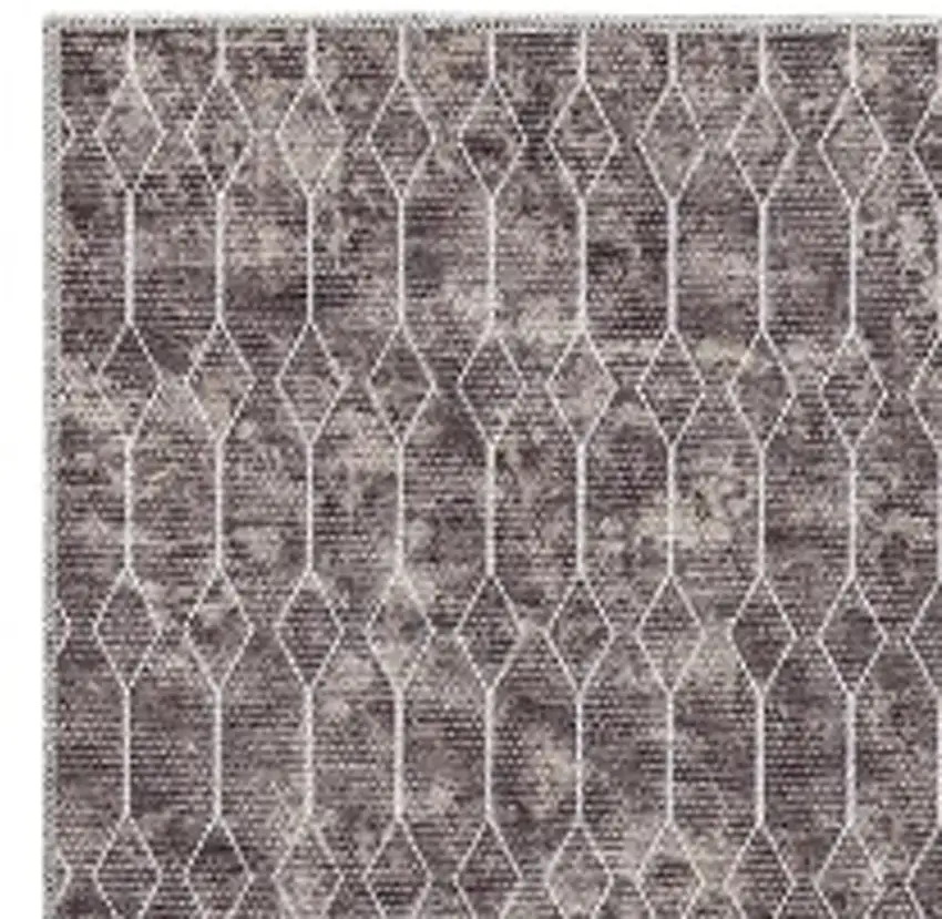 Brown Geometric Power Loom Washable Runner Rug Photo 8