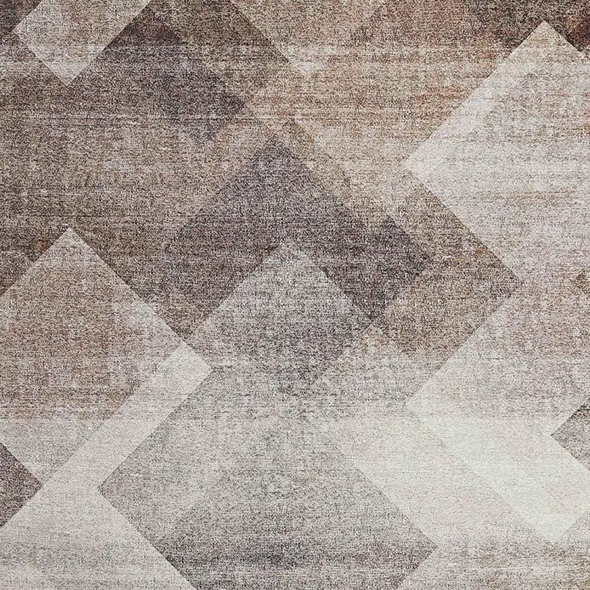 Brown Geometric Stain Resistant Area Rug Photo 4