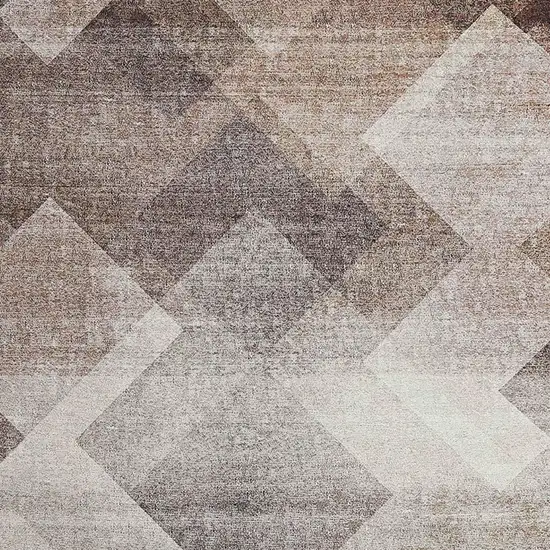 Brown Geometric Stain Resistant Area Rug Photo 4