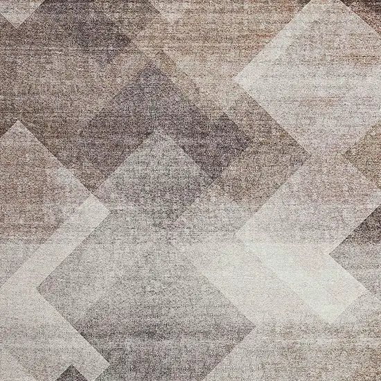 Brown Geometric Stain Resistant Area Rug Photo 3