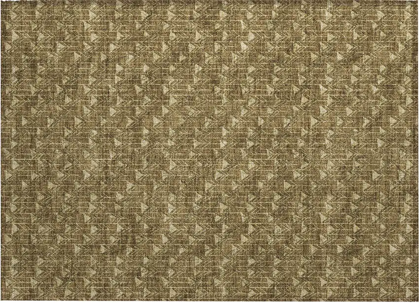 Brown Geometric Washable Non Skid Indoor Outdoor Area Rug Photo 2