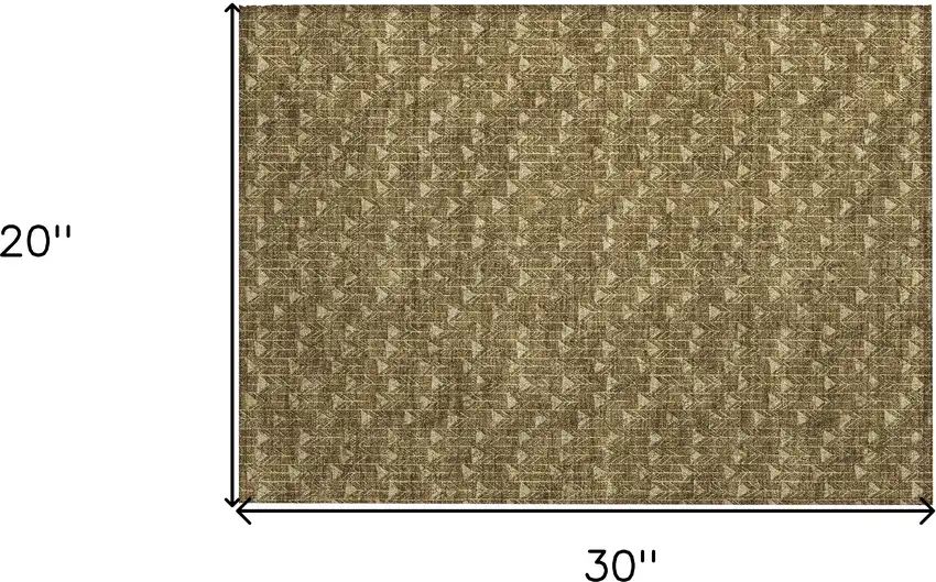Brown Geometric Washable Non Skid Indoor Outdoor Area Rug Photo 3