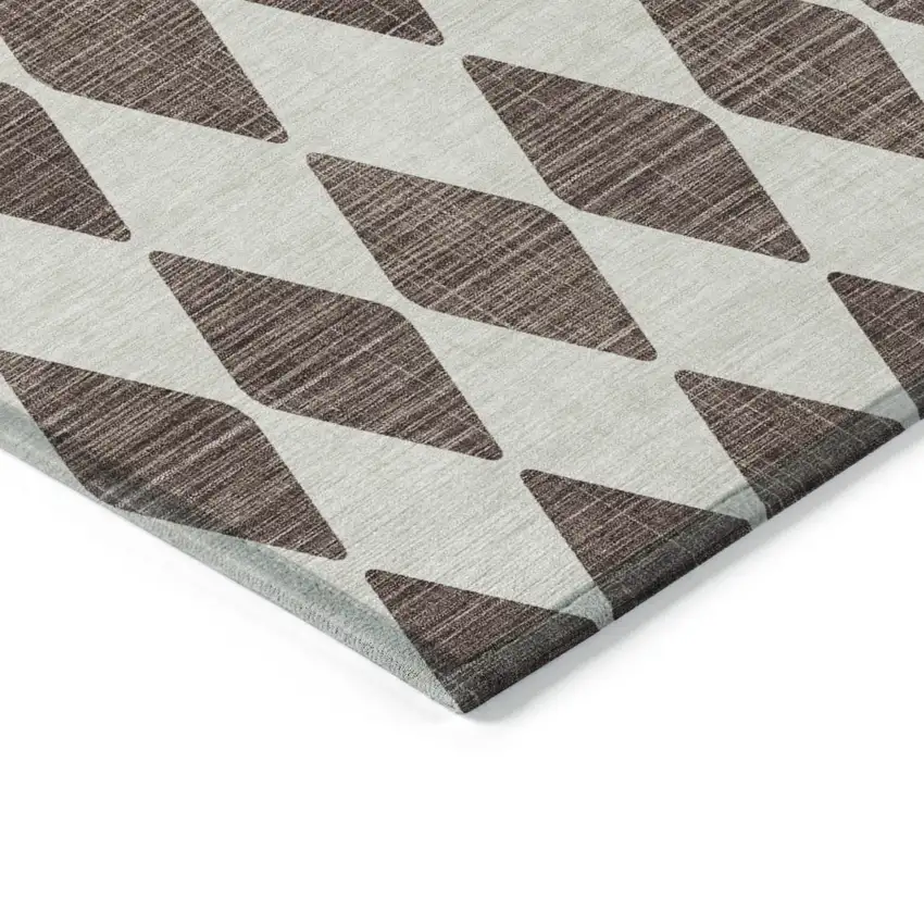 Brown Geometric Washable Indoor Outdoor Area Rug Photo 4