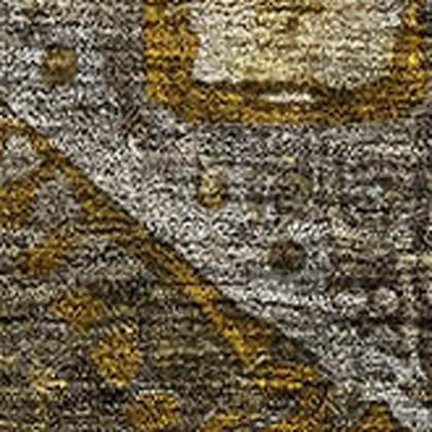 Brown Gold And Beige Abstract Geometric Washable Area Rug With UV Protection Photo 3