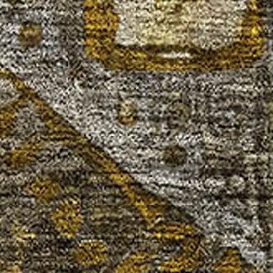 Brown Gold And Beige Abstract Geometric Washable Area Rug With UV Protection Photo 3