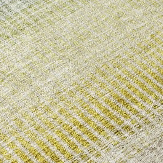 Brown Gold And Beige Striped Washable Indoor Outdoor Area Rug Photo 7