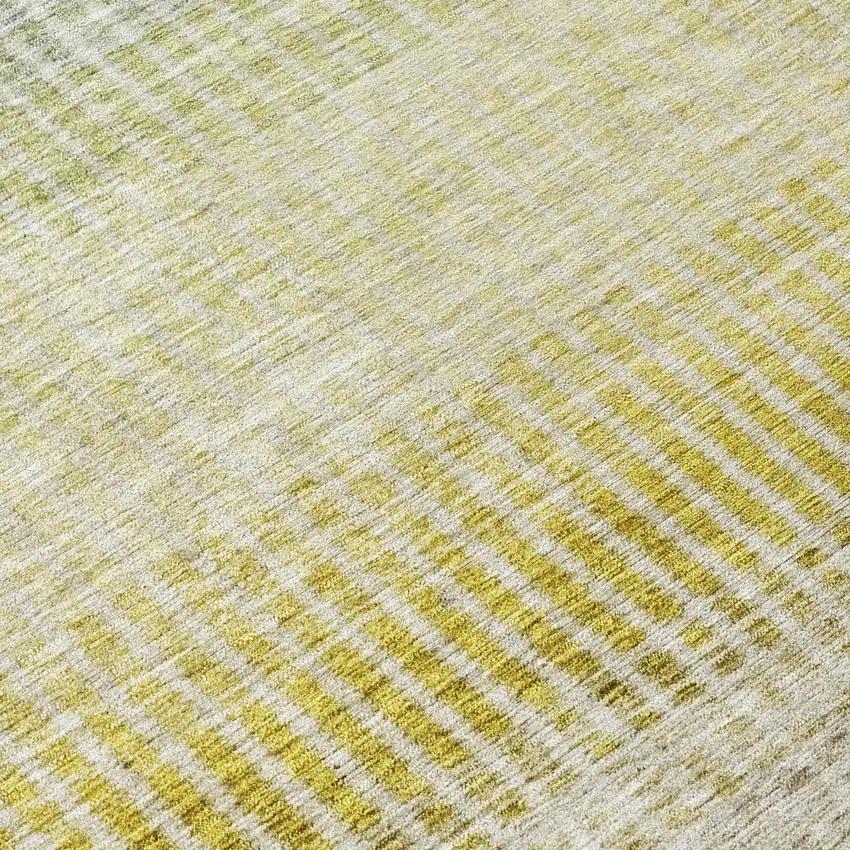 Brown Gold And Beige Striped Washable Indoor Outdoor Area Rug Photo 6