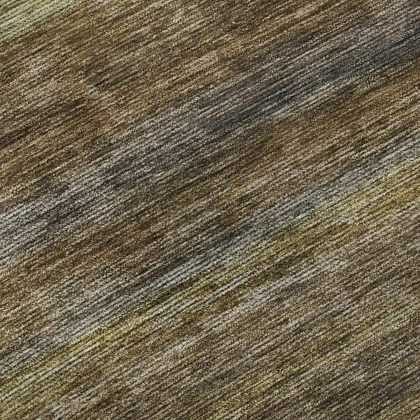Brown Gold And Gray Striped Washable Area Rug With UV Protection Photo 9
