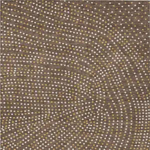 Photo of Brown Gold And Ivory Polka Dot Washable Indoor Outdoor Area Rug