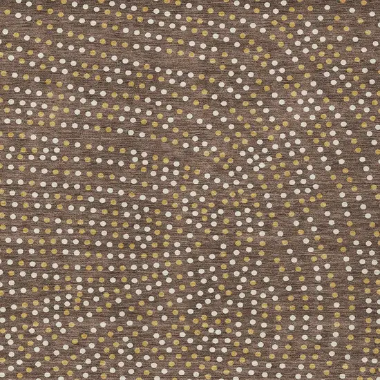 Brown Gold And Ivory Polka Dot Washable Indoor Outdoor Area Rug Photo 7