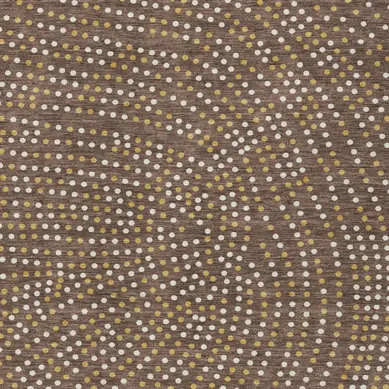 Brown Gold And Ivory Polka Dot Washable Indoor Outdoor Area Rug Photo 6