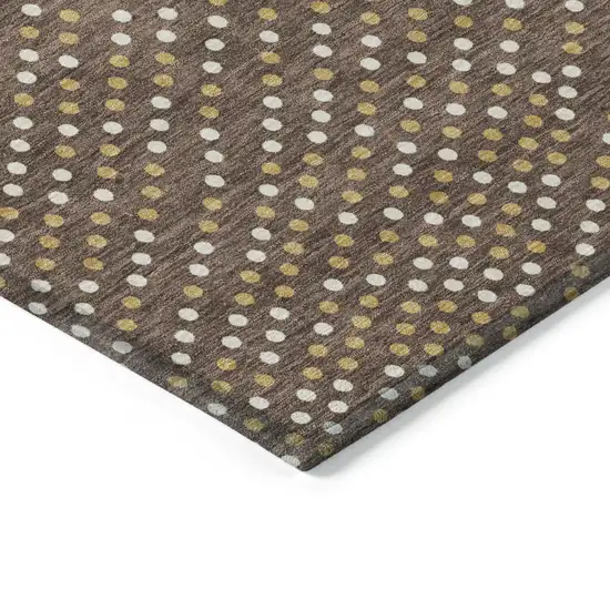 Brown Gold And Ivory Polka Dot Washable Indoor Outdoor Area Rug Photo 4