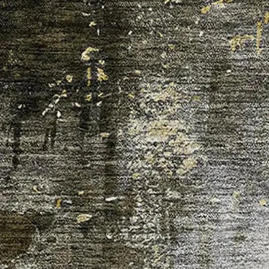 Brown Gold And Silver Abstract Washable Area Rug With UV Protection Photo 2